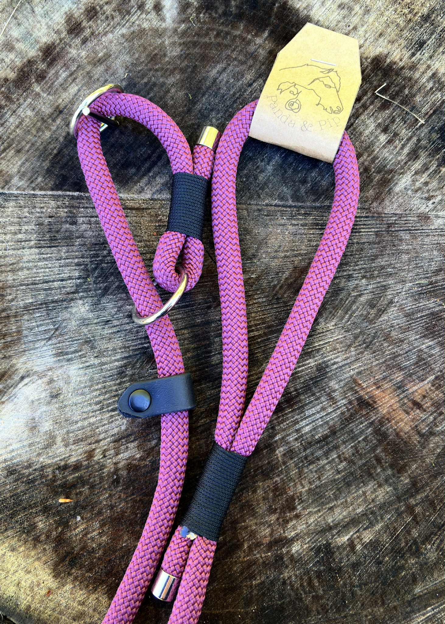 'Panda & Pip' Slip/Figure-8 Lead